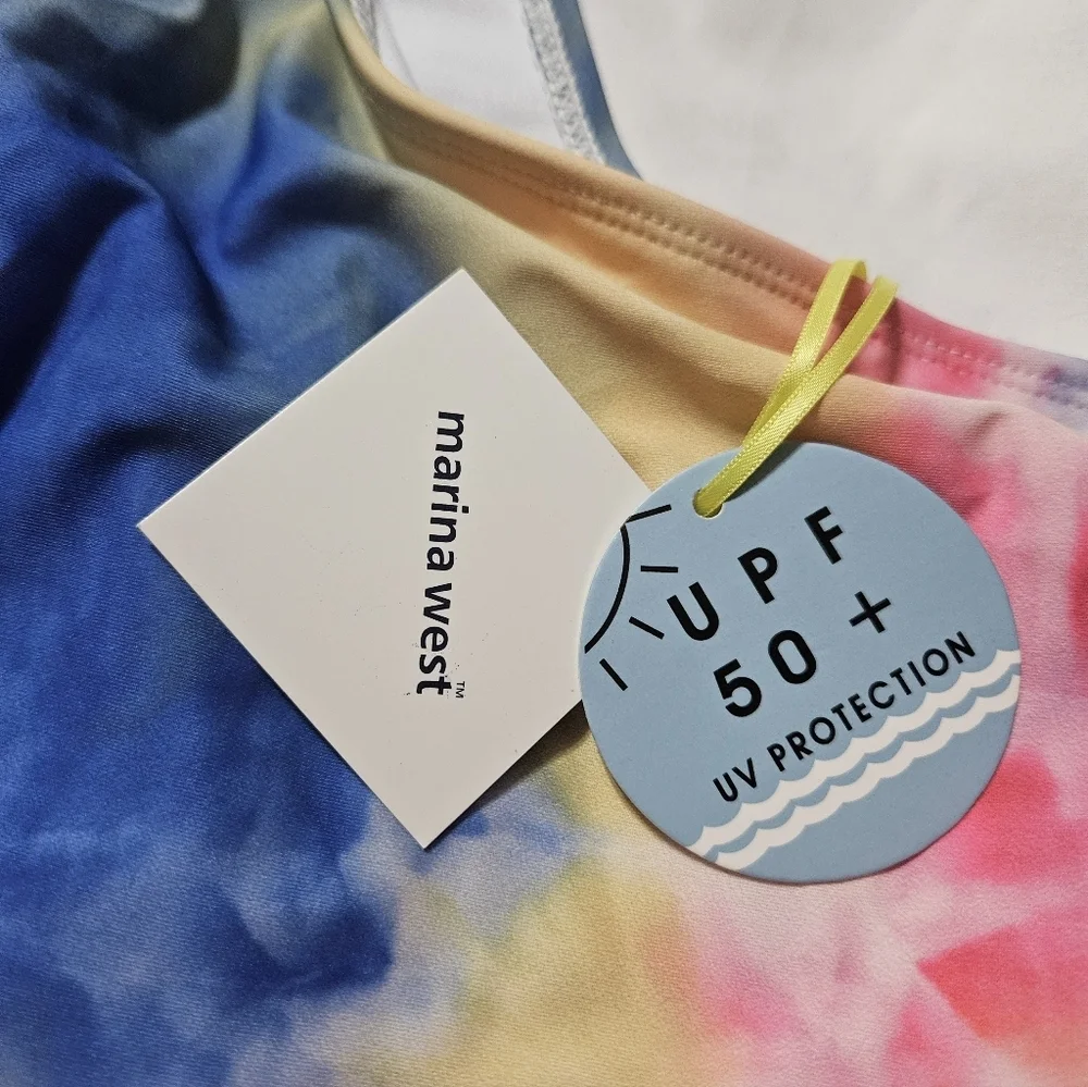 NWT! Marina West One Shoulder Tye Dye One Piece Swimsuit! - Picture 2 of 6